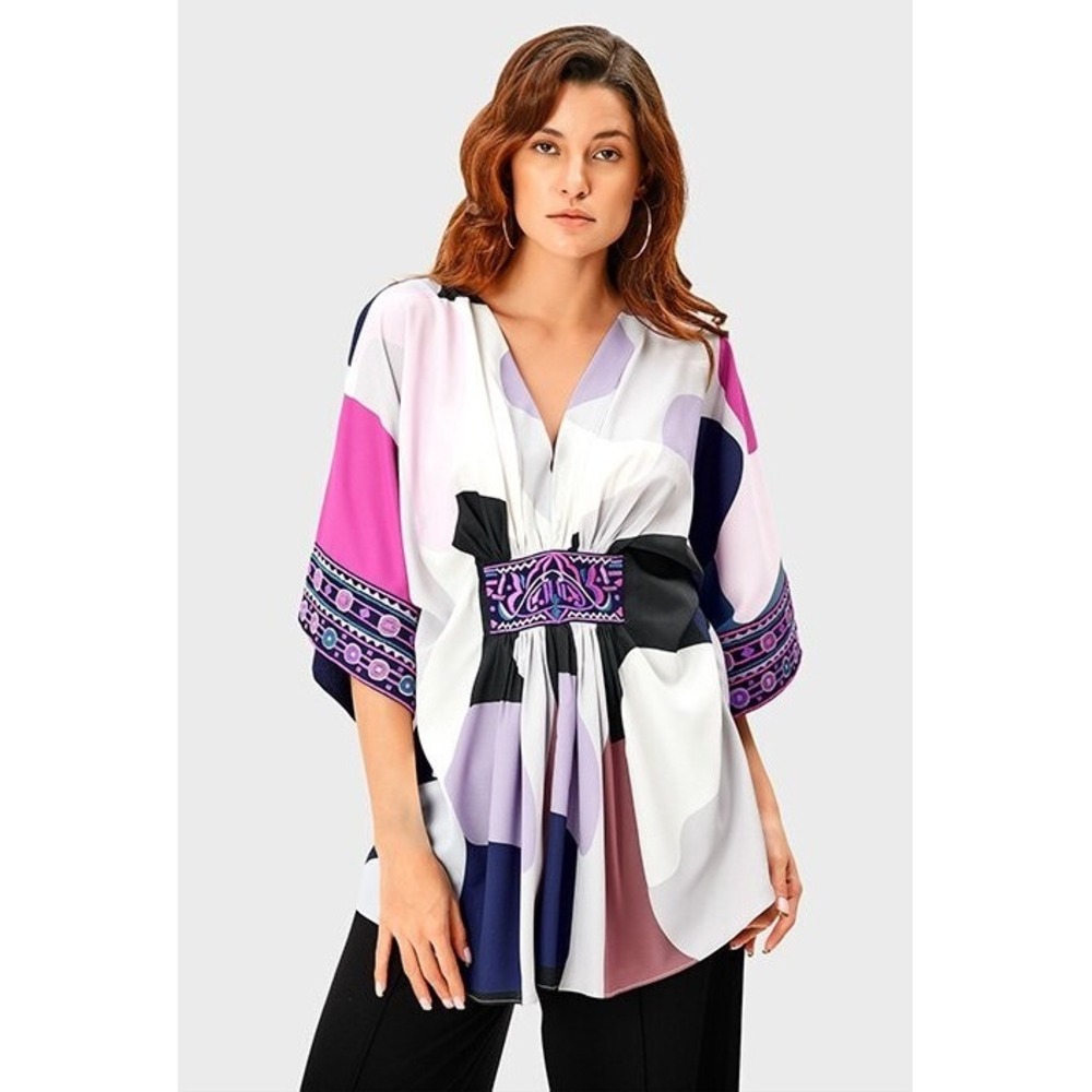Wayward Fancies‎ By Eshakti Crepe Kaftan Floral Embellished Abstract Print 3X-4X